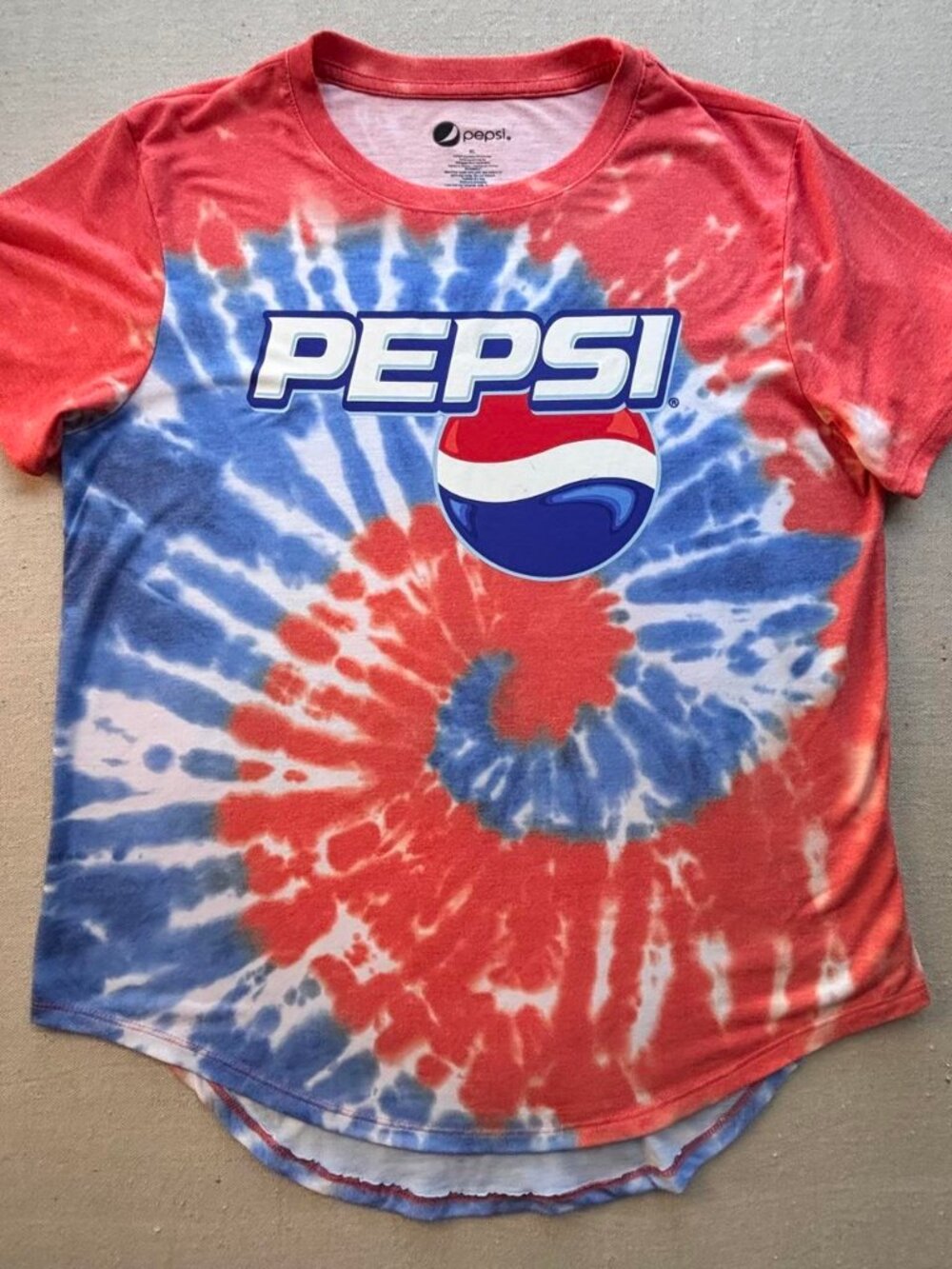 Pepsi Tie-Dye Logo Tee Women's Size XL